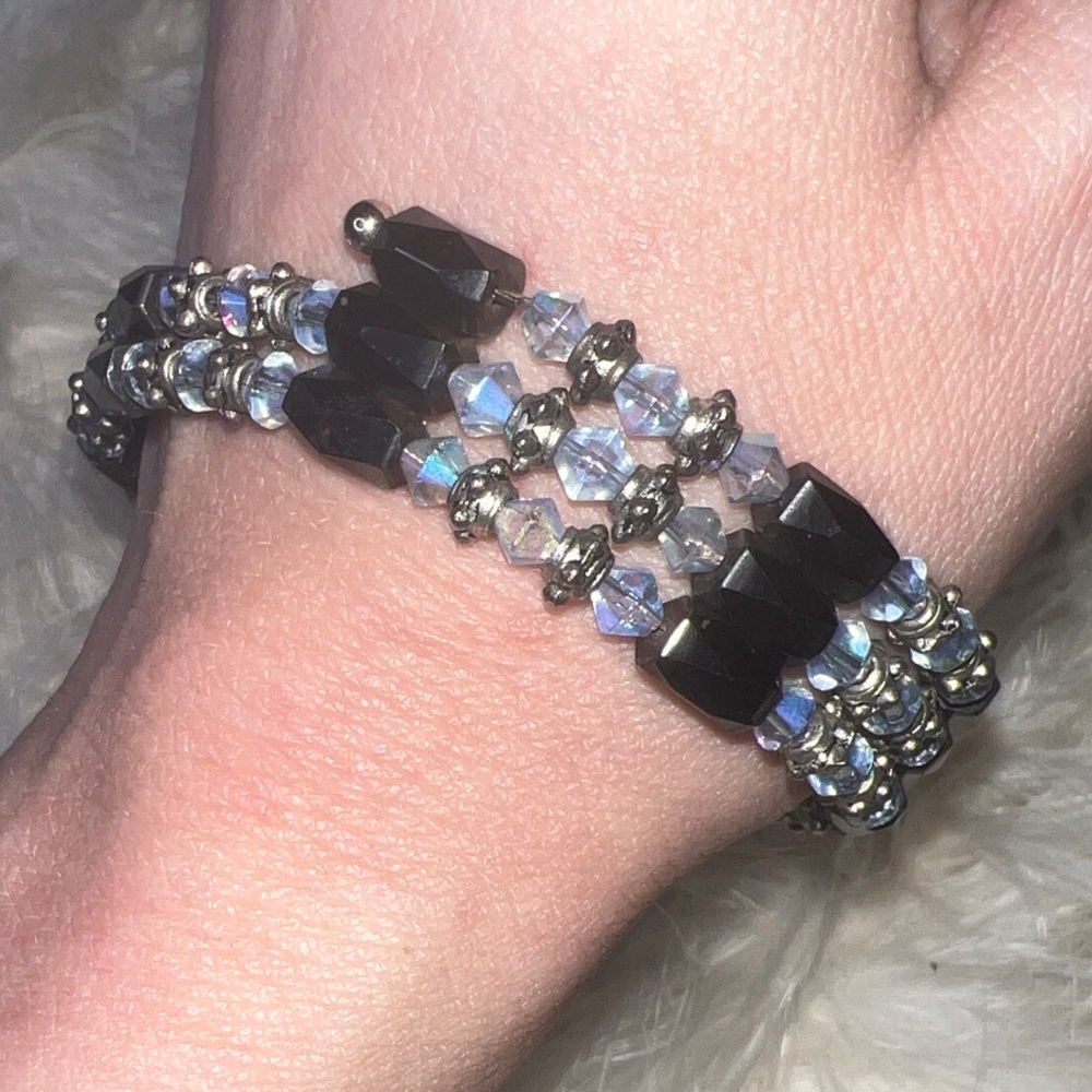 Swarovski Crystal Iridescent Magnetic Hemitate Beaded  Bracelet Necklace Choker